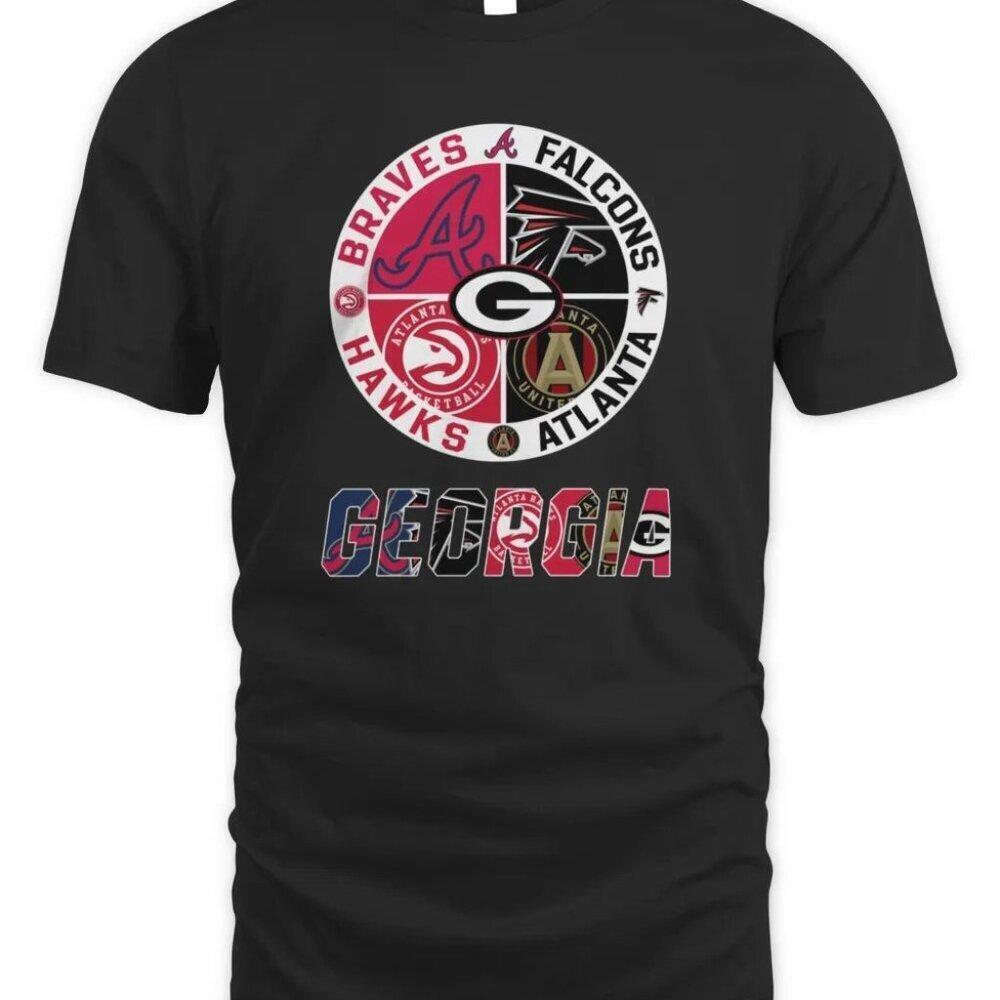 Georgia Braves Falcons Hawks Atlanta City Of Champion Sports T-Shirt